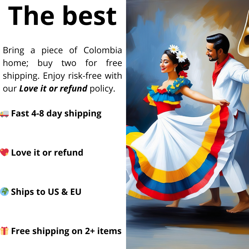 Colombian cumbia dancing couple - Wall Art - Colombian art (Estilo Afremov)