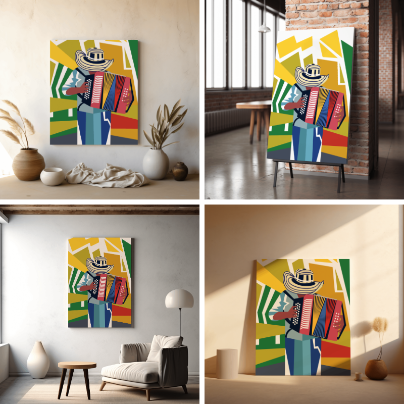 Colombia - Vallenato - Accordion player - Wall Art - Colombian art