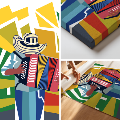 Colombia - Vallenato - Accordion player - Wall Art - Colombian art